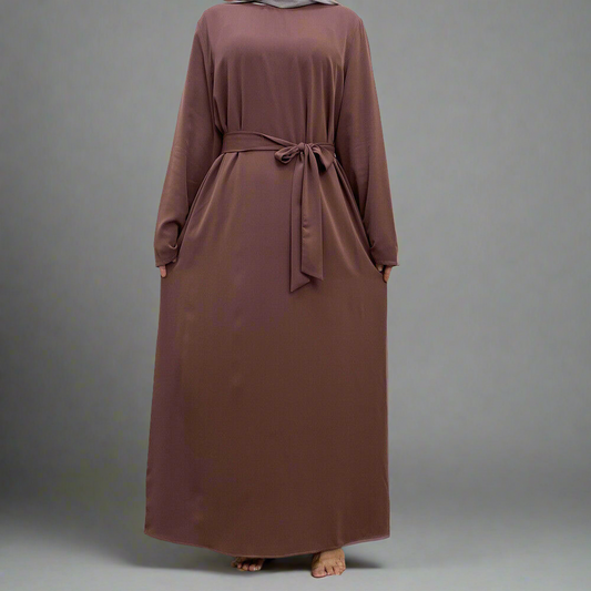 Purple Narrow Sleeve Simple Abaya