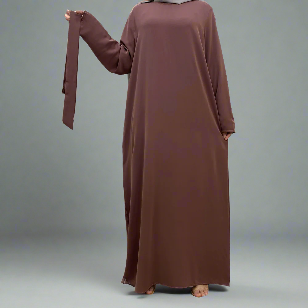 Purple Narrow Sleeve Simple Abaya