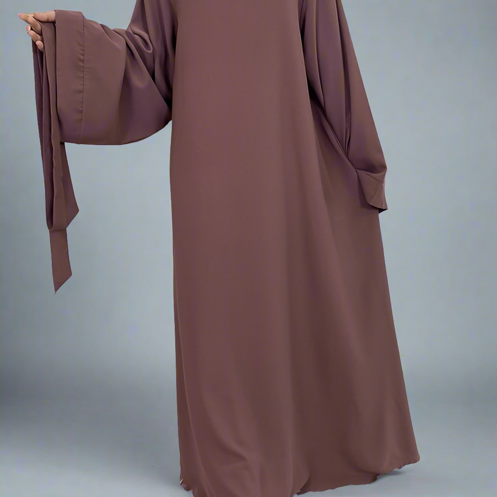 Purple Wide Sleeve Simple Abaya