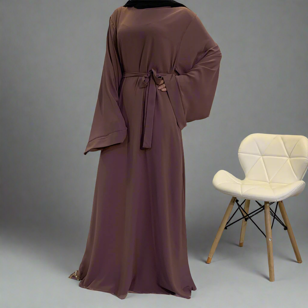 Purple Wide Sleeve Simple Abaya