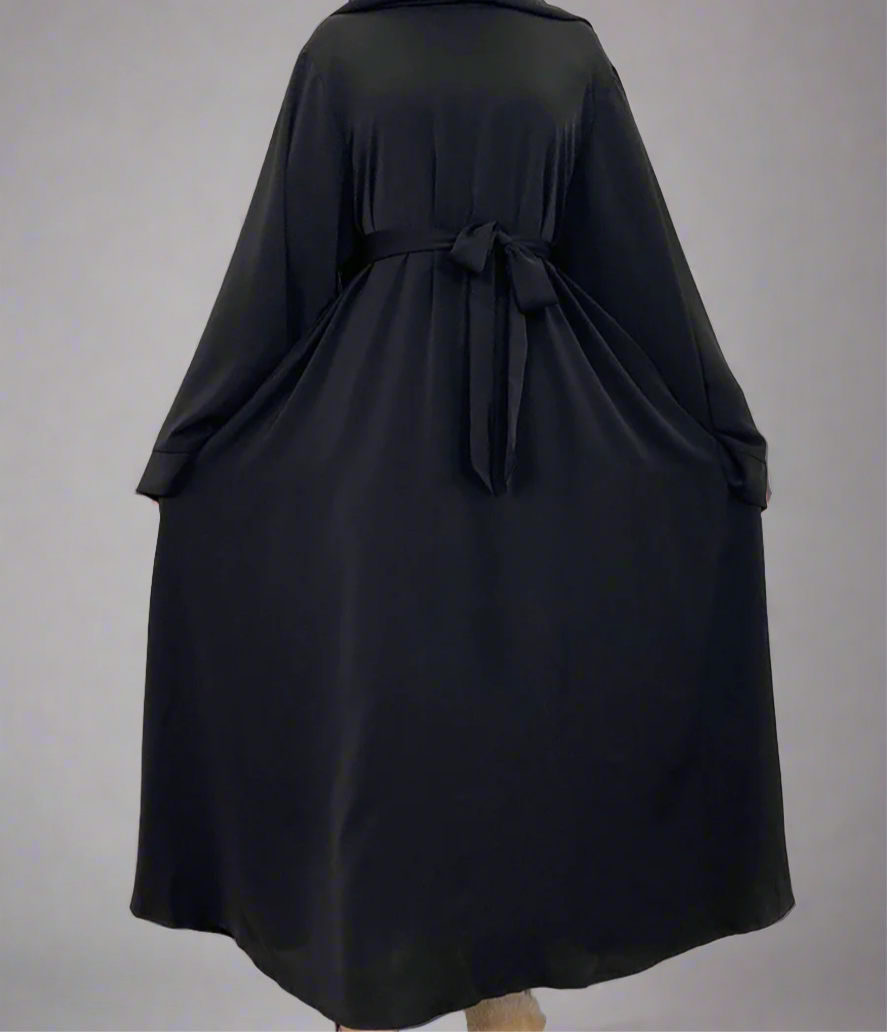 Black Wide Sleeve Simple Abaya