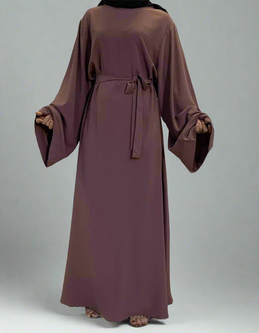 Purple Wide Sleeve Simple Abaya